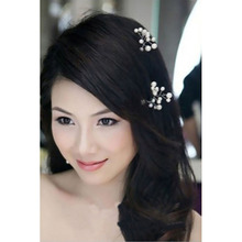 6Pcs Wedding Bridal bridesmaid Pearl Flower Headpiece Hair Pin Hairpin 