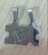 Drop Shipping 1 Pair 2014 New Men s Women s Couple Lovers Stainless Steel Love Heart