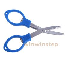 BS#S Mini Stainless Steel Foldable Blue Fishing Scissors Line Cutter Tool