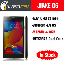 Original Jiake G6 5.5” QHD Screen Smart Mobile Phone MTK6572 Dual Core Android 4.4 OS 512MB RAM + 4GB ROM WCDMA 3G Dual SIM GPS