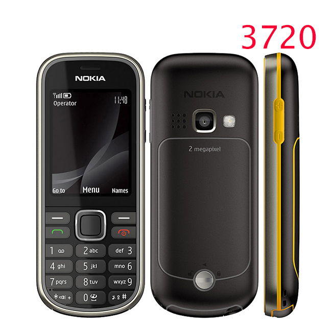 Refurbished Nokia 3720 unlocked Mobile Phone with Russian Keyboard 3720 classic Nokia Cell Phone 2MP Camera