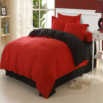 Simple IKEA style bedding set Sanding bedding sets bed sheets bed linen Solid color stitching duvet cover(China (Mainland))
