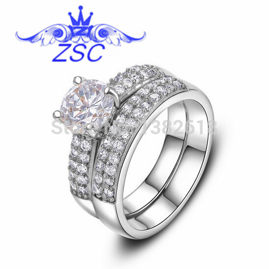 G21 Hot 2015 R A 2Pcs Ring Set For Women With Austrian Crystal Zirconia Include 2