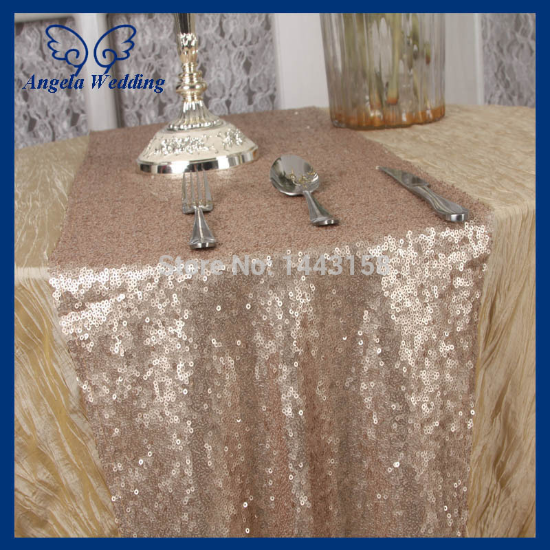 wedding runner Wedding runner sequence table Table champagne  table custom  sequin in 12''*108''