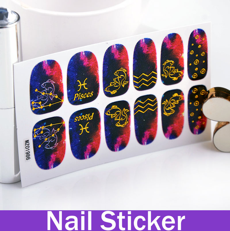 On Sale Constellation Bling transferable nail stickers fingernail stickers Constellation Pisces