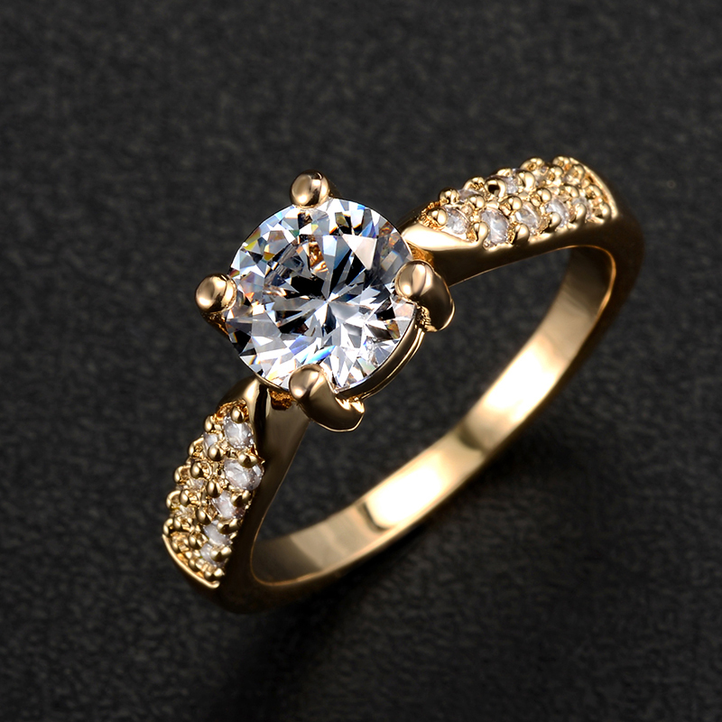 New Design hot Fashion High quality Plating Gold Silver SWA Crystal Ring jewelry CZ Diamond Wedding
