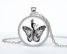 (1pcs) Cupid and Butterfly Colar Vintage Original Cute Silhouette Colares Femininos Victorian Style Pendant Necklace