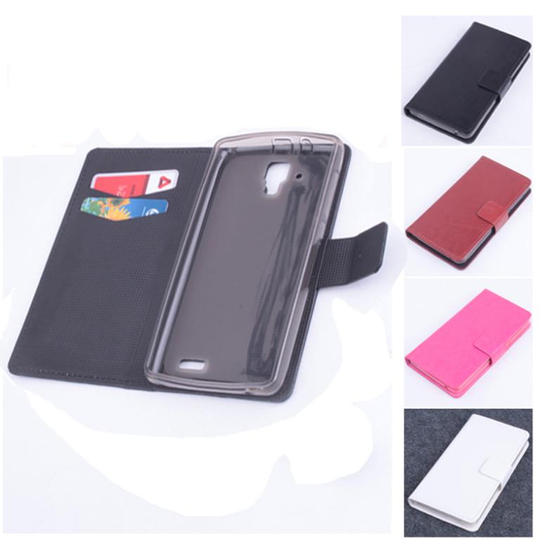  Stand Flip Leather Protective Cover Case For Lenovo A536 Smartphone 