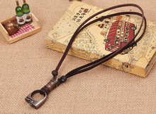 Personality man leather necklaces fashion Vintage Lighter parts cross pendant rope chain necklace Charm best friend