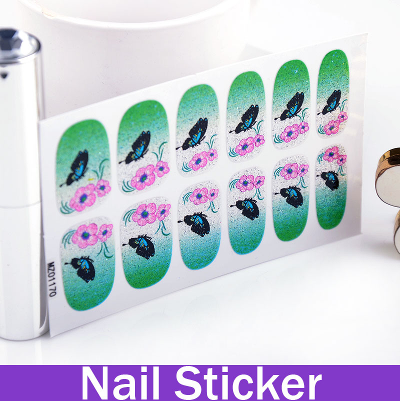 1 Sheet Butterfly Flowers Flower Patterned Nail Sticker fingernail stickers transferable nail stickers