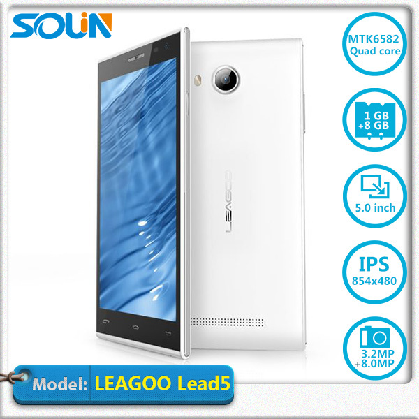 Original Leagoo Lead 5 Lead5 5 0 IPS Android 4 4 2 MTK6582 Quad Core 3G