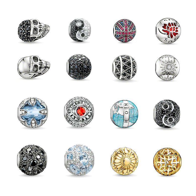 Free Shipping 925 Silver Round Charm Beads Balls Pendants for DIY Women Necklaces New Fashion Men