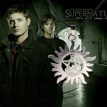 New 2015 Hot Selling Supernatural Dean necklace Men’s Sun Star Fashion Pendant Necklace Movie Jewelry For Men AND Women