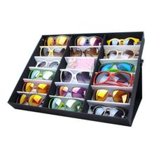 High quality Luxury 18 Grid For Sunglass Eyewear Jewelry Watches Accessories Display Case Box Tray with