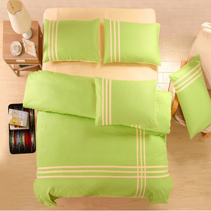 IKEA modern minimalist style bedding sets 100% cotton bed linen striped sheets bedding set king size(China (Mainland))