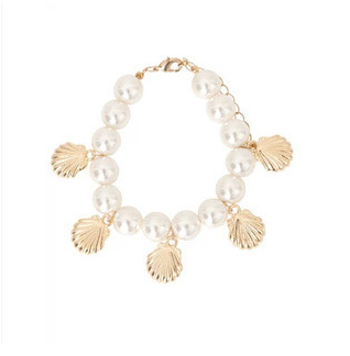 Shell pearl elastic female bracelet new 2015 korean luxury hand chain pulseras mujer pulseiras femininas charm