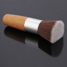 2015 Hot Environmental Flat Buffer Bamboo Foundation Powder Brush Makeup Tool