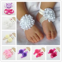 Baby Girls Flower Socks Barefoot Sandals Cute Toddlers Summer Footwear Newborn Photo Props