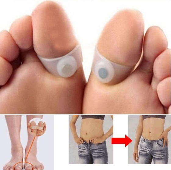 Hot Sale 1 Pair Original Practical Magnetic Silicon Foot Massage Toe Ring Weight Loss Slimming Easy
