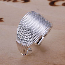 Free Shipping Wholesale 925 Silver Ring Fine Fashion Multi Line Silver Jewelry Ring Women & Men Gift Finger Rings PCR018
