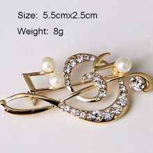 Elegant Music Note high grade lovely crystal brooch fashion jewelry N50D D25219B3