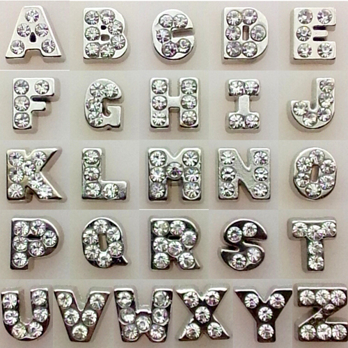 130pcs lot Wholesale high quality mix crystal letter charms diy A Z alphabet floating charms for