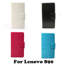 Business Patten PU Leather Universal Wallet Flip Stand Cover Phone Case for Lenovo S90