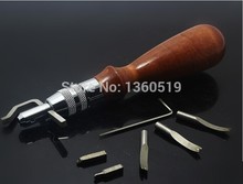 2015 NEW DIY handmade leather tool crimping device Leathercraft Adjustable Pro Stitching Leather Groover Creasing Tool