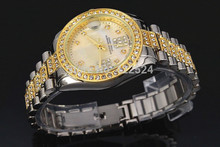 New Model Fashion women man gold silver wristwatch diamond lady dress watch with Calendar Best gift