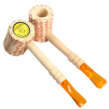 R1B1 New Arrival Natural Corn Cob Gourd-shaped Cigarette Holder Smoking Pipe Tobacco Pipe
