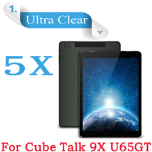 5X Cube Talk 9X Screen Protector,Clear Glossy HD LCD Film Cube Talk 9X U65GT Octa Core 3G Tablet PC Protective Guard Cover Film