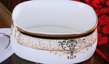 Fashion 15pcs bone china coffee sets Europe gold trim tea sets ceramic coffee cup set