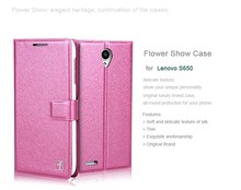 Silk Pattern Original Brand Flip Leather Cover Case for Lenovo S650 Fashion High Quality Mobile Phone