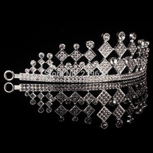Free shipping clear crystal bridal crown silver plated wedding tiara bridal hair jewelry princess marriages jewelry