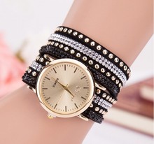 Watches Woman 2015 European Style Clock New Jewelry Long Chain shine big round crystal Dress Casual