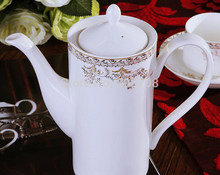 Fashion Europe 15pcs bone china coffee cup sets ceramic gold trim tea cup sets coffee pot