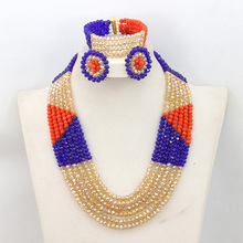 Fashion Women Wedding Jewelry Set African Crystal Beads Necklace Jewelry Sets Fashion Brand Bridal Jewelry Free