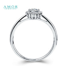 AMOR BRAND THE FLOWER OF LOVE SERIES 100 NATURAL DIAMOND 18K WHITE GOLD RING JEWELRY JBFZSJZ288