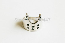 1 PCS R76 hot sale Cute Fashion love cat ring kitty ring cat head face ring