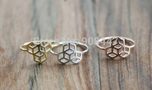 1 PCS R119 hot sale Honeycomb Ring Honey Bee House Ring Free shipping over 10