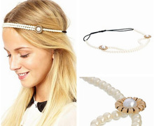 2014 new hot hair jewelry fashion pearl beaded shell flower charm wedding head bands hair wear