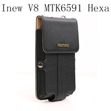 new Universal Original Remax Leather Case Cover For Inew V8 MTK6591 Hexa Core Mobile Phone 5