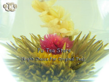 Free shipping 1 pcs Tea Kettle 9 pcs different Blooming Tea heat resistant glass flower tea