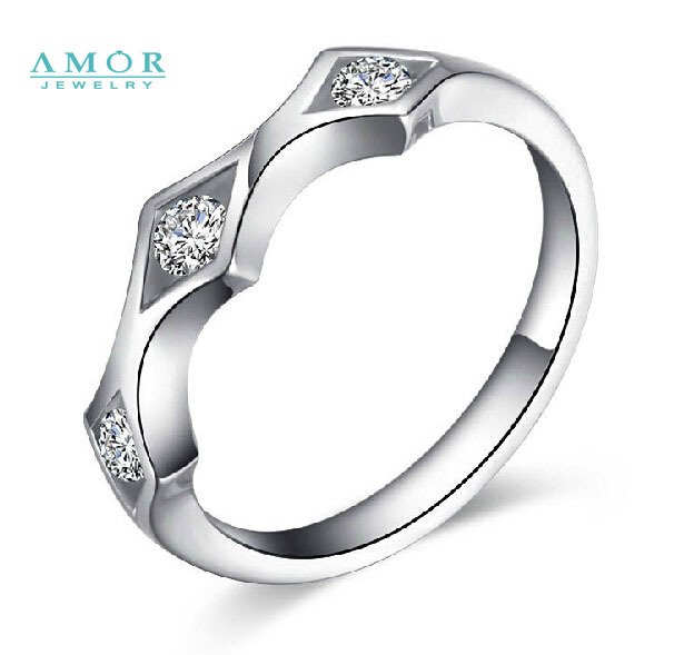 AMOR BRAND THE FLOWER OF LOVE SERIES 100 NATURAL DIAMOND 18K WHITE GOLD RING JEWELRY JBFZSJZ284