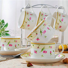 New Bond China 6 Pieces Set Coffee Sets Two Styles Available Classic Style Tea Cup Spoon