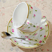 New Bond China 6 Pieces Set Coffee Sets Two Styles Available Classic Style Tea Cup Spoon