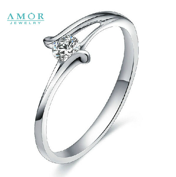 AMOR BRAND THE FLOWER OF LOVE SERIES 100 NATURAL DIAMOND 18K WHITE GOLD RING JEWELRY JBFZSJZ285