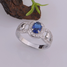 Blue Love Crystal Rings for Women 925 Sterling Silver Bijoux White Jewellery Ring Red CZ Diamond