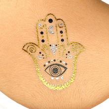 12 Sheet New body art metallic temporary tattoo sexy product jewelry bracelet flash tattoo gold tatoo