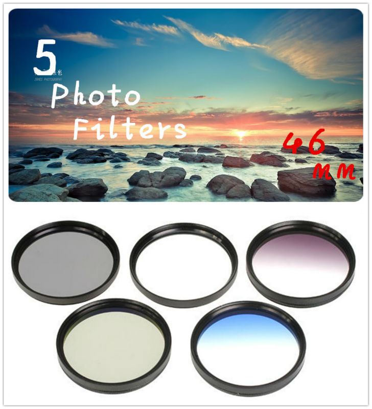 46mm 5 Photo Filter Kits UV CPL ND4 Grad Color Filter Lens for Canon EOS 100D